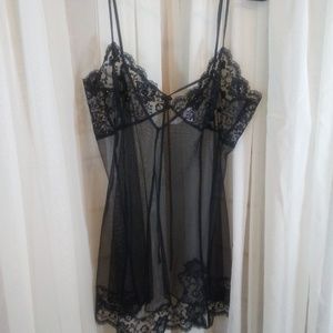 Victorias Secret Black Net Shortie Nighty